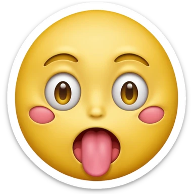 Emoji of a yellow face with tongue out and eyes rolled back. sticker