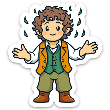 A hobbit conjuring rain sticker