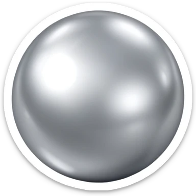 Perfectly smooth glossy metallic silvery polished alloy shiny tin foil ball sticker