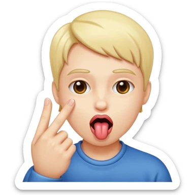 Person pinching there fingers with there tongue out sticker