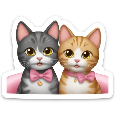 two cats on their honeymoon sticker