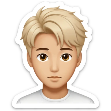 Handsome K-pop male idol face with stylish hair sticker