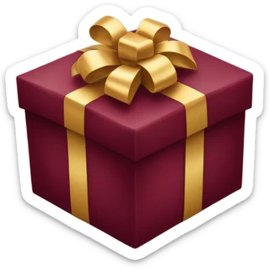 burgundy Christmas gifts under a tree sticker