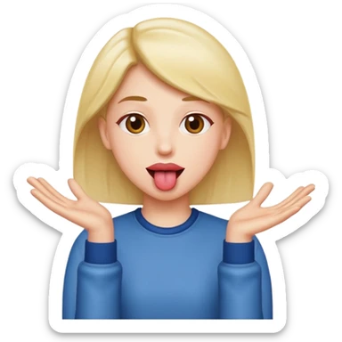 tongue out with hands to the side sticker