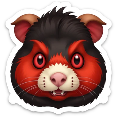 red evil demon guinea pig sticker