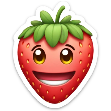 kawaii strawberry smiling sticker