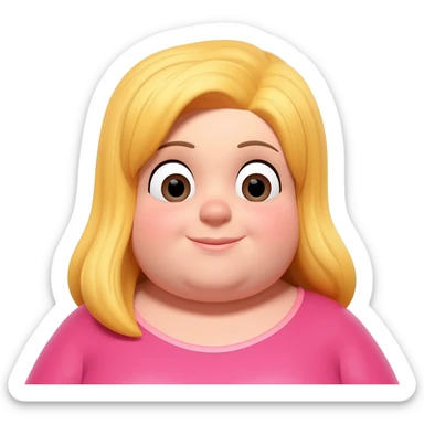 a really fat blonde girl sticker
