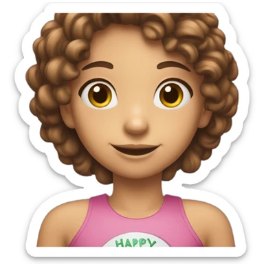 A girl holding a signboard that says “happy birthday twinnu sticker