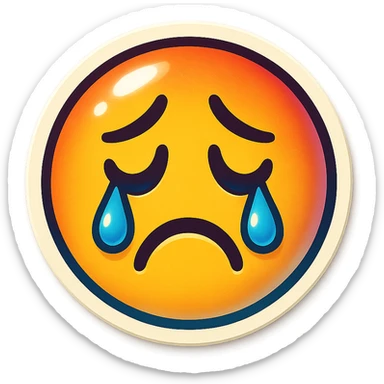 sad Tears rolling down face 
Mouth Pout
head down
 sticker