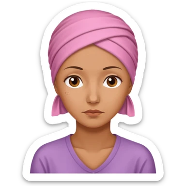 I want an emoji of a woman with cancer thinking sticker