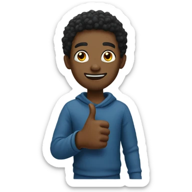 Black man putting his thumb up  sticker