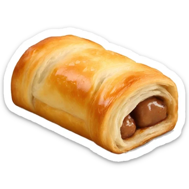 a singular rectangular puff pastry sausage roll sticker