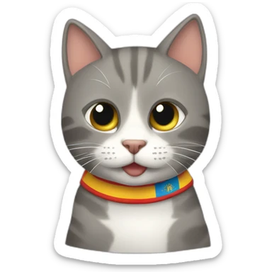 Un gato diciendo "ARRIBA ESPAÑA" sticker