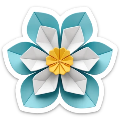 origami flower no colour sticker