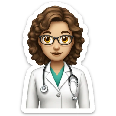 pretty brown haired medical student  sticker