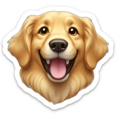Golden retriever with big smile sticker