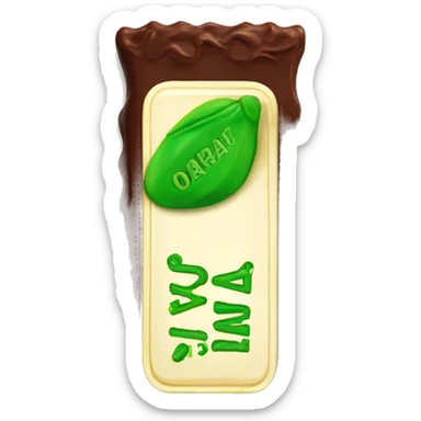 A bar of Dubai chocolate filled with Green pistachio cream sticker