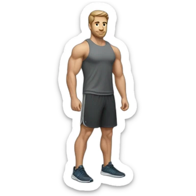 Classic workout clothes for white faceless men sticker