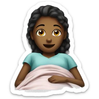 girl laying in hospital bed after surgery sticker