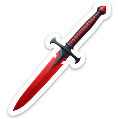 iOS sticker, ritual dagger, red blade, black handle, minimal sticker