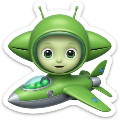 Alien baby with toy sticker