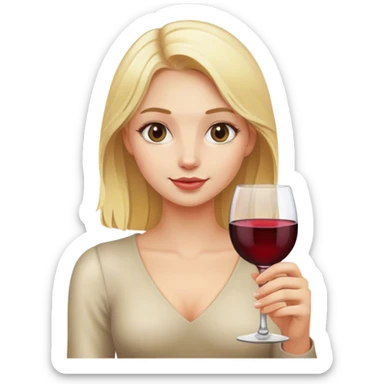Blonde girl with a glass of wine sticker