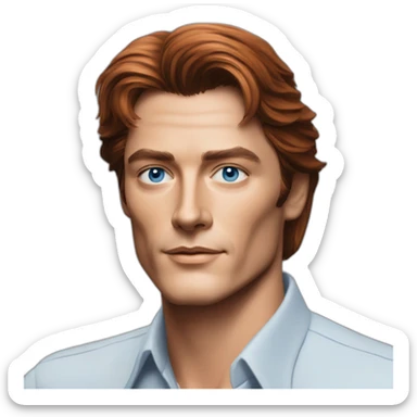 Alain delon young blue eyes neat combed red hair software engineer sticker
