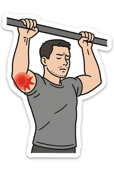 gomito dolorante alle trazioni sticker