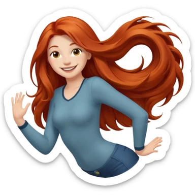 Long haired redhead booty shake sticker