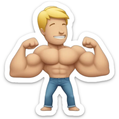 muscle imbalance in the arms with one arm smaller than the other sticker