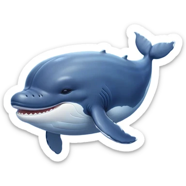 Meme-Worthy Cute Sleeping Humpback Whale Portrait Emoji, Head resting peacefully with a contented smile, showcasing an enormous blue-gray body with gently drifting pectoral fins and eyes softly closed in serene slumber, Simplified yet adorably endearing features, highly detailed, glowing with a soft, drowsy deep-sea light, high shine, relaxed and utterly lovable, stylized with an air of playful oceanic laziness, soft glowing outline, capturing the essence of a sleeping humpback whale that feels destined to become the next viral icon of adorable marine rest! sticker