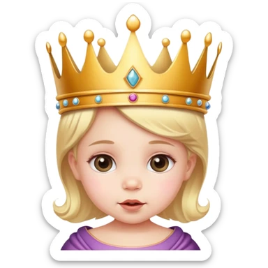 baby girl with crown  sticker