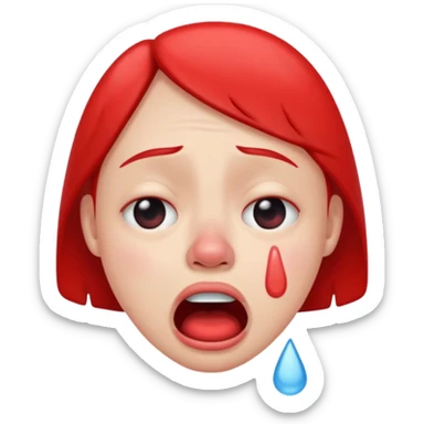 realistic loudly crying face sticker