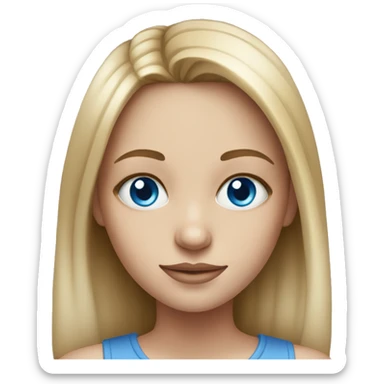 realistic portrait of a girl with blue eyes sticker