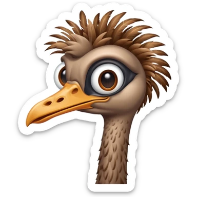 Je voudrais un emoji d'une autruche merci sticker