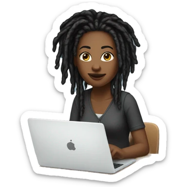 startup-designer-with-laptop-young-black-woman-short-dreads sticker