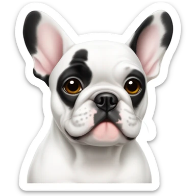 French bulldog white with black spot sticker