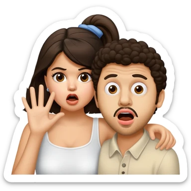 selena gomez and benny blanco shocked sticker