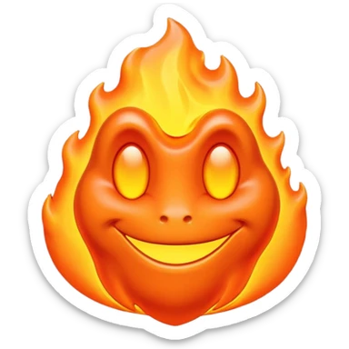 create an emoji of a little lava flow, no face just the lava, no volcano, something like a stain sticker