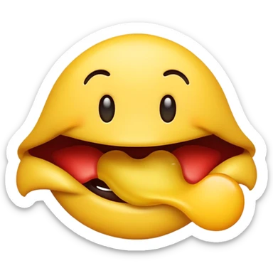 yellow emoji biting lip in a seductive way  sticker