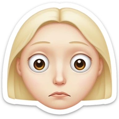 Sad face with eye bags sticker