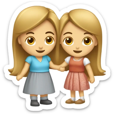 de dos amigas que se ven después de que una se fue a otra cuidad sticker