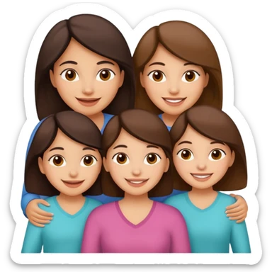 Hispanic mom and 3 daughters  sticker