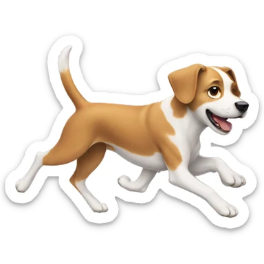 dog is running toward you from far away sticker