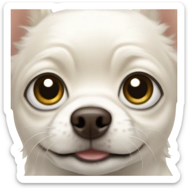 Dog white chunky chihuahua with barely visible light brown spots sticker