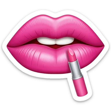 pink lipstick kiss mark sticker