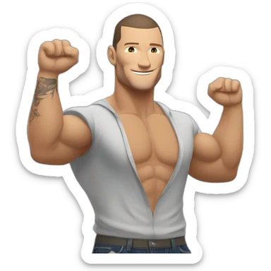 Randy Orton doing his arm raise pose with hands open sticker