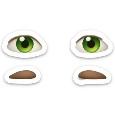 One green eye and one green and brown mixed eye sticker