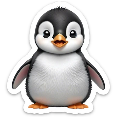 Cinematic Cute Yawning Baby Penguin Portrait Emoji, Head tilted slightly with a dramatic, wide-open yawn, showcasing soft, cuddly feathers and sleepy, half-closed eyes brimming with drowsy contentment, Simplified yet irresistibly adorable features, highly detailed, glowing with a soft, cozy polar glow, high shine, relaxed yet expressive, stylized with a dash of whimsical charm, soft glowing outline, capturing the essence of a drowsy yet affectionate arctic cherub that appears ready to stretch out for a nap! sticker