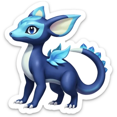 Shiny pastel Nebulae Salandit-Meowstic-Noibat-Fakémon-hybrid-creature (full body)  sticker